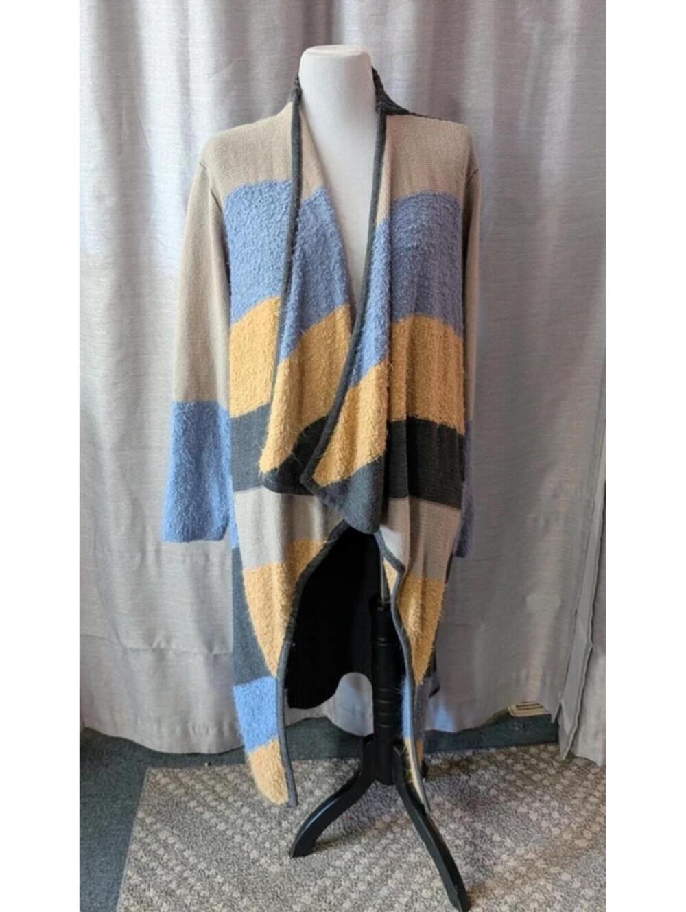 SOLD Long Colorblock Cardigan Coat 1X XL